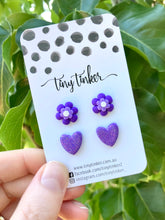 Load image into Gallery viewer, Flower and Heart Earring Sets