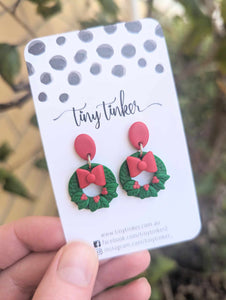 Christmas Wreath Dangle Earrings